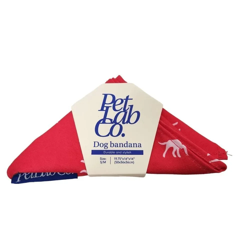 PET LAB CO. Dog Bandana Size S/M Small Medium Red White NEW